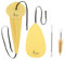 4 in 1 Saxophon-Reinigungstuch, Altsaxophon-Reinigungsset mit Saxophon-Reinigungstuch, Saxophon-Halsreinigungstupfer, Mundstückbürste, Staubbürste für Flöte und Holzblasinstrumente (Gelb)