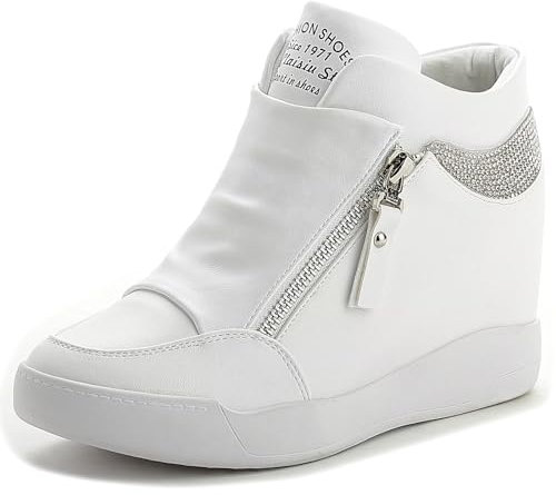 BUGUKI Sneakers con Zeppa Donna Scarpe Moda Casual Bianco 36