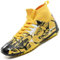 VTASQ Boys Football Boots Shoes Kids Astro Turf Trainers Kids Non-Slip Teenager Outdoor Football Shoes Girls Breathable Sneakers Unisex Golden 3UK