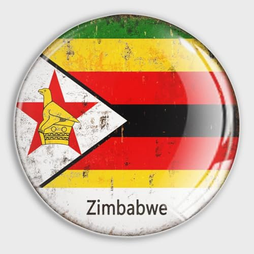 Evans1nism Kühlschrankmagnete mit der Flagge Simbabwes, mit englischer Aufschrift It's in My DNA Simbabwe, niedliche Kühlschrankmagnete, internationaler Urlaub, dekorative Magnete, Büro, Küche,