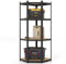 COSTWAT Corner Garage Shelving Unit, 4 Tier Height Adjustable Boltless Storage Rack with 2 Anti-toppling Devices, Heavy Duty Metal Utility Storage Rack for Shed Workshop, 180kg Per Shlef (Black)