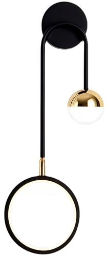 WQCSH LED Wandbeleuchtung Energieeinsparung Effizientes Nachtlicht Moderne Einfachheit (Black, Black)