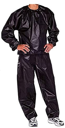 Sauna-Anzug, Wasserdichter Fitness-Schwitz-Sauna-Anzug, Ganzkörper-Sauna-Anzug, PVC-Trainingsanzug, Übung, Fitness, Training, Reißfest Sauna Weste(Noir,3XL)