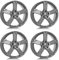 4x Rial Felgen Alufelgen Kodiak 6.0Jx16 ET43 5x112 graphit kompatibel mit VOLKSWAGEN Caddy Cross Touran E-Golf Golf Jetta Passat T-ROC T-Ro