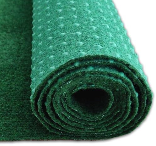 Kunstrasen 100x300 – Wetterfester Outdoor Teppich in Grün für Balkon, Terrasse & Garten | Robuster Filz Teppichboden als Rasen-Alternative