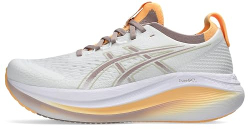 ASICS Damen Gel-Nimbus 27 Sneaker, Weiß Fawn, 37.5 EU