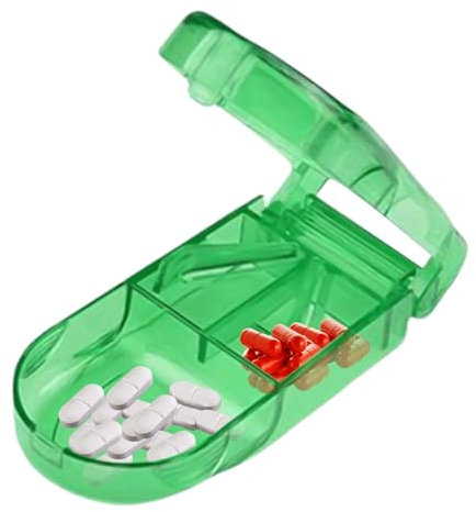 Cortador de pastillas portátil, herramienta para cortar tabletas - Divisor de pastillas de viaje portátil | Trituradora de pastillas fácil de usar, cortador de pastillas pequeño con almacenamiento par