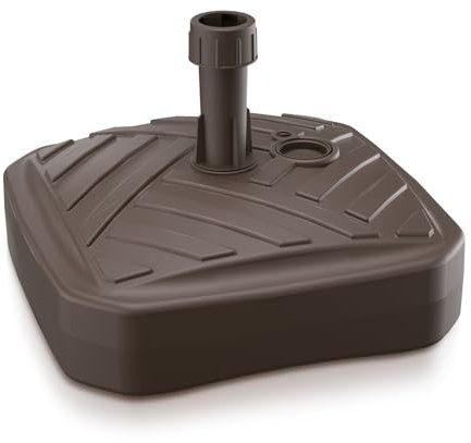 DIKEL Sonnenschirmständer 39x39 cm befüllbar mit Wasser oder Sand 12 L | Robuster Schirmständer aus wetterfestem Kunststoff | Stabiler Sonnenschirmfuß für Terrasse, Garten und Strand | Umbra