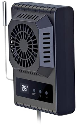 MagiDeal Ventilateur de Ventilation pour Reptiles, thermomètre, Ventilateur pour Terrarium, antidérapant, Accessoires pour Cages à Oiseaux, Silencieux pour, Noir