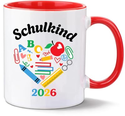 Einschulung Tasse Schulkind 2026, Doppelseitiger Druck Kaffeebecher Schulanfang, Einschulungsgeschenke Junge Mädchen, Geschenke zur Einschulung, Einschulungsgeschenke Mädchen, Schulanfang Jungen Tasse
