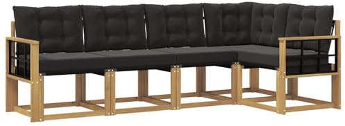 vidaXL Outdoor-Sofagarnitur mit Kissen 5 pcs Weiß und Schwarz, Moderne Garten-Sofaset, wetterfestes Möbel, Bequeme Liege, stilvolles Outdoor-Sitzen für Entspannung