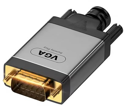 Bolwins A95 VGA Dummy Plug Virtual Display Emulator 1080P Headless Adapter für Remote Desktop Server Mini PC GPU Aktivierung Plug and Play VGA 15 Pin Full HD 1920x1080 60Hz Aluminiumgehäuse