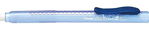 Pentel 10ÂStück Stifte Tür Radierer ClicEraser2Âwiederaufladbar Körper Transparent Blau