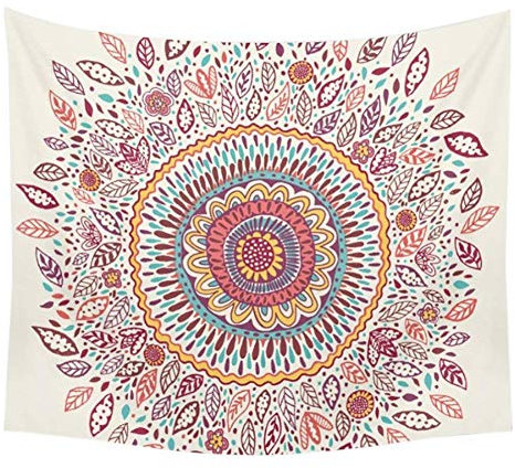Goldbeing indischer Wandteppich Wandbehang Mandala Tuch Wandtuch Gobelin Tapestry Goa Indien Hippie-/ Boho Stil als Dekotuch/Tagesdecke indisch orientalisch Psychedelic (203 x 153cm, Style 3)