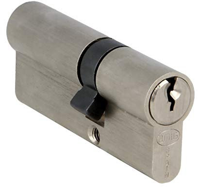 Amig - Cilindro de seguridad - Cerradura para puertas -Leva de 15mm- Incluye 3 llaves - Plateado Mate - Medidas: 80 (30-50 mm)