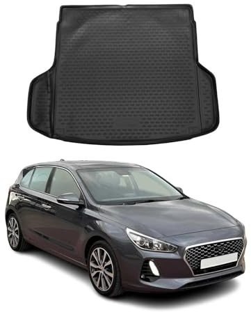 Kofferraummatte Kofferraumwanne kompatibel mit Hyundai i30 Kombi 2017-2026 Gummi TPE