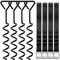 Trampoline Stakes Heavy Duty Strong and Galvanized Steel Corkscrew High Wind Anchor Kit for Trampoline Camping Tents Tie Down Anchors