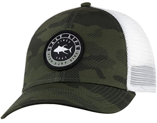 Salt Life Herren Skaled Rogue Mesh Hut Mütze, olivgrün, One Size