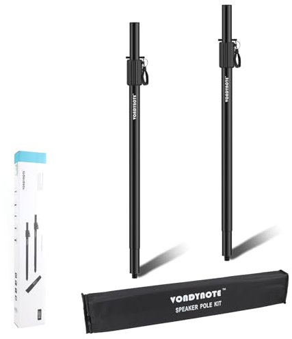 Vondynote Multi Speaker Pole for Subwoofer with Height Adjustment Fits M20 Threaded Mount and 35mm Mount with Carry Bag, Set of 2