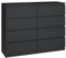 CDF Kommode Schwarz mit 8 Schubladen 40 cm Tief Komodenschrank Komode für Wohnzimmer Schlafzimmer Schubladenschrank Malm Kommode viel Stauraum Geeignet Organizer Kleidung 120 cm Breite Modern Look
