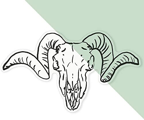 Azeeda Large 460mm 'Ram Skull' Clear Static Window Cling Sticker/Decal (Black) (WC00050136)