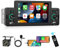 Podofo 1Din Autoradio mit A-pple Carplay & Android Auto，5 Zoll Bildschirm mit Bluetooth-Freisprechfunktion, Link Spiegeln，Lenkradkontrolle, Spiegellink, Dual-USB+Rückfahrkamera+Mikrofon