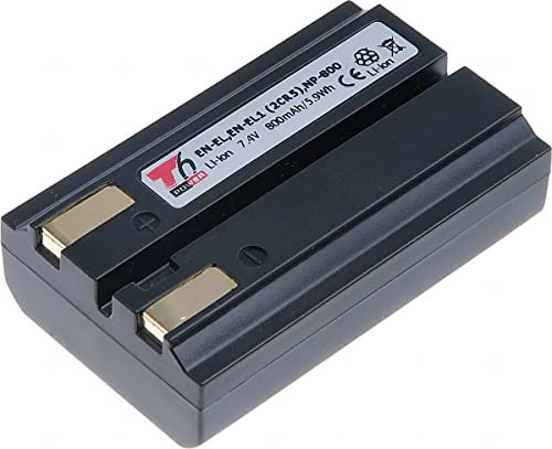Batterie T6 Power pour Nikon CoolPix 775, Li-Ion, 7,4 V, 800 mAh (5,9 Wh), Noir
