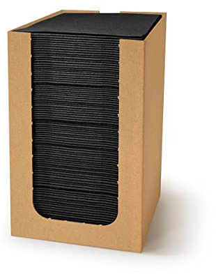 PAW - Airlaid Cocktail Napkins (20 x 20 cm) I 100 pezzi I A tinta unita I Simile al tessuto I Decorazione da tavola elegante I HoReCa I Per occasioni come matrimoni, feste I Color: Black