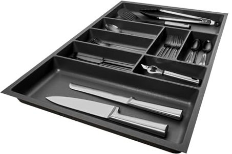 SO-BOX 3 Besteckkasten Breite 69,1 cm, Tiefe 47,3 cm mit anthraziter Kanvas-Struktur für 80er Schubladen von Nobilia ab August 2012 und weitere Küchen
