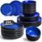 MIAMIO – 24-Piece, Service for 6 Dishware Set/Stoneware Dinnerware Set – Including Plates, Soup Plates and Bowls – Le Papillon Collection (Blue)