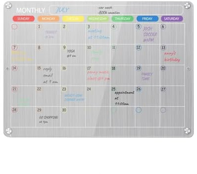 Adhesivo con imán for Nevera, Calendario, planificador, Pizarra magnética Reutilizable de borrado en seco, horario acrílico Transparente, menú de Mensajes for Nevera (Color : White)