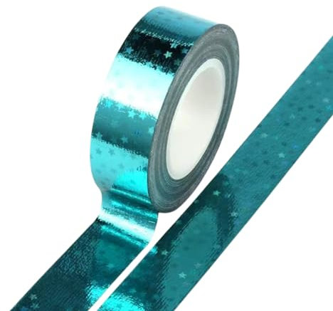 YUBX Briller Washi Tape Ruban Adhésif Papier Décoratif Masking Tape pour Scrapbooking Artisanat de Bricolage (bleu)