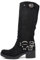IF Fashion Scarpe Stivali da Donna Al Polpaccio Biker Motociclista Con Fibbie Anfibi Camoscio 660-5 nero N.37