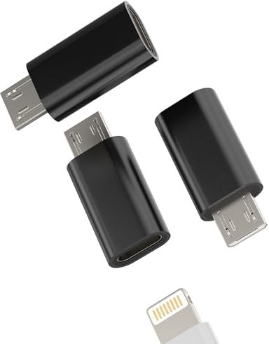 Lightning Female to Micro USB Male Charger Converter(3Pack) Charging Adapter Charge Cable Power Compatible for Samsung Galaxy S7 Active S6 Edge Nexus 5 A8 for LG Android for iPhone Port Cord