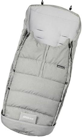 Gesslein Fußsack Igloo, Babyfußsack (mitwachsend & rutschsicher, geschützter Kopfbereich, pflegeleichter Fußsack Kinderwagen), hellgrau meliert