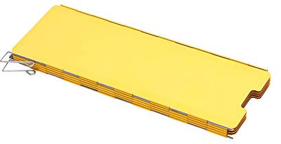 Parabrisas de Estufa de Campamento, Accesorios para Acampar con Ranura Inferior, Pantalla de Viento Plegable de Aleación de Aluminio de 8 Placas para Acampar (Yellow)