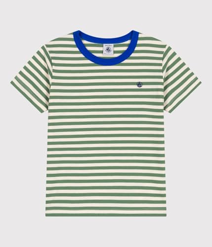 Petit Bateau Jungen Kurzärmeliges T-Shirt A0cyx, Palmeraie/Lawine, 4 Jahre