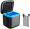 ARVALOLET Chargeur de batterie à 3 canaux avec boîtier de charge de type C 2 emplacements pour Go Pro Hero 12/11/10/9 Accessoires d'appareil photo