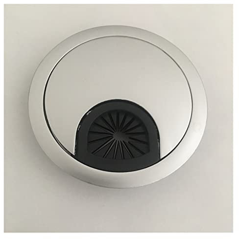 Pasacables for escritorio, 2 piezas, for ordenador, escritorio, mesa, salida de cable, aleación de zinc, cubierta de orificio for cable plateado