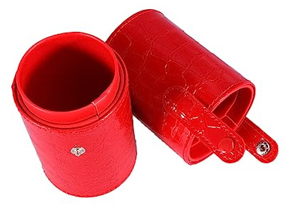 Homoyoyo Travel Makeup Brush Cup Holder Organizer Case Large Capacity Stone Grainpu Leather