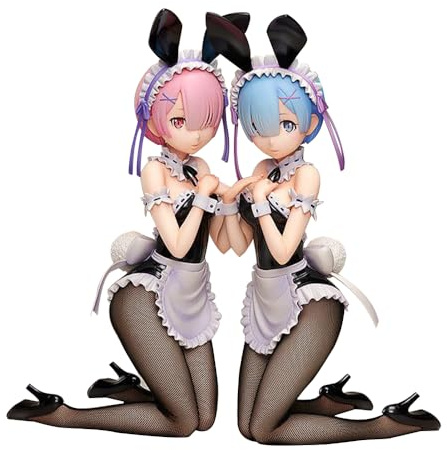 Jiumaocleu Anime REM Figur RAM Statue – Maßstab 1/4 Bunny Girl Ver. 30 cm PVC Sammlerstück Remu Figur Desktop Dekoration Geburtstag Geschenke 2 Stück