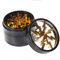 Bestland Premium Aluminium Kräuter Mühle Herb Grinder für getrockneten Tabak, Kräuter, Gewürze, Kräutermühle, mit Pollensieb und Spate- 4-teiliges Set,63MM (Gold)