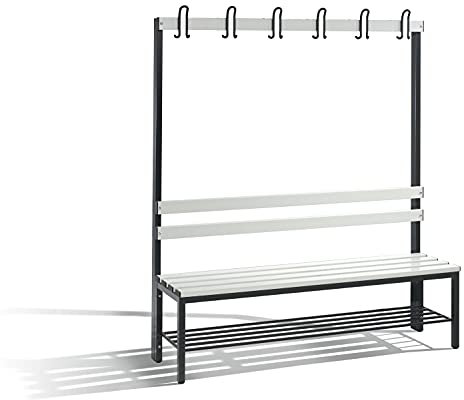 Garderobenbank Basic mit Schuhrost, H1650xB1500xT403mm