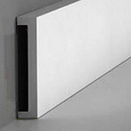 Zoccoletto battiscopa HDF RESISTENTE ALL'ACQUA passaggio fili - parquet laminato - MISURA 90 X 12 PREZZO AL ML (ASTA DA 2250MM) - COLORE PALISSANDRO WHITE