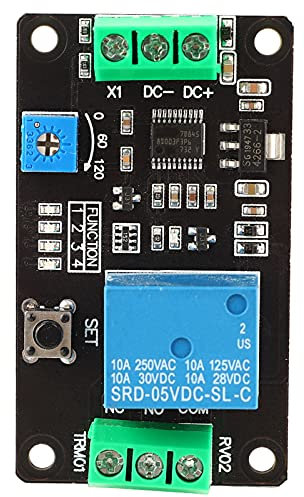 Retardador temporizador de relé módulo retardo encendido apagado apagado de la tarjeta de conmutación de controlador temporizador de bloqueo automático DC 5V/12V/24V (DC24V)