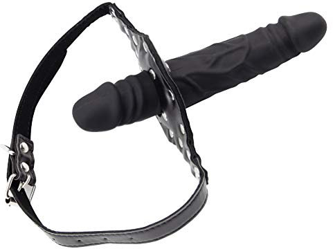 Roluck Penis Mundknebel Einstellbar Ball Gag mit Silikon Dildo Bondage SM Sexspielzeug für Paar