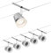 Paulmann 94459 CorDuo Set de base Système de Câbles Cone DC 5 x 10 watts max, Éclairage Extensible Chrome Mat Câble Matière Plastique GU5,3 Système de Câbles sans Ampoules