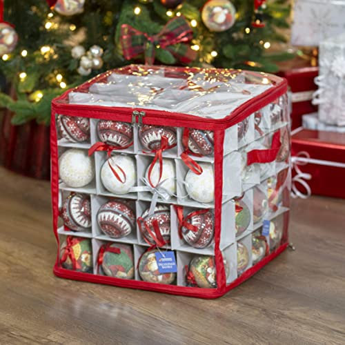 The Christmas Workshop Decoration and Christmas Tree Storage Bags/Moisture and Dust Proof/Large Capacity with Zipper/Transport and Store Ornaments (Bauble Storage Box)