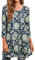 Enmain Women Tunic Tops UK Loose Longline Tunics for Womens Three Quarter Sleeve Casual Ladies Tops Dressy for Leggings Plus Size for Autumn Winter Blue XL