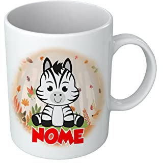 Tazza BambinoAnimali - Nome Personalizzabile - Zebra - Animali Simpatici - Tazze con Nome - Bambino - Idea Regalo